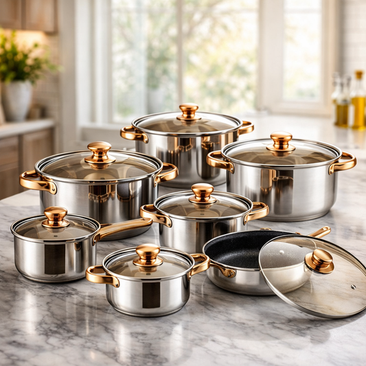 Luxora GoldLine – Prémiová nerezová kuchynská súprava